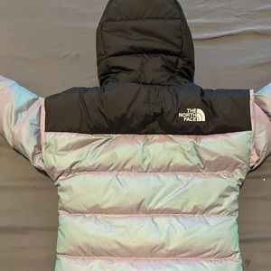 Never worn girls XS north face jacket CHROME PURPLE
